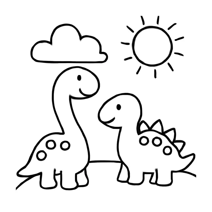 Coloriage Dinosaures gratuit à imprimer