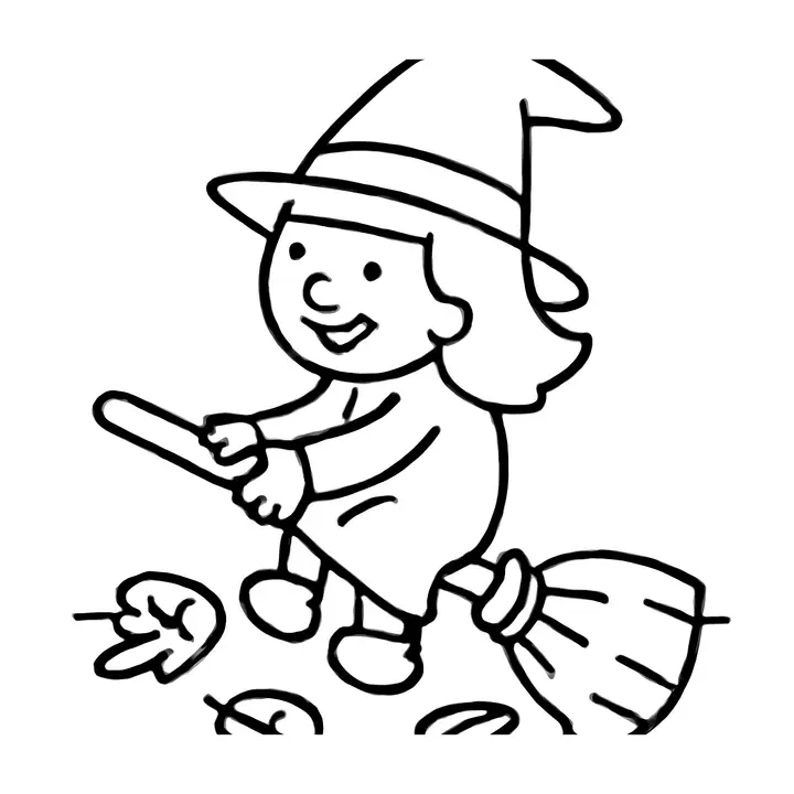 Coloriage sorcières amusantes à imprimer pour Halloween