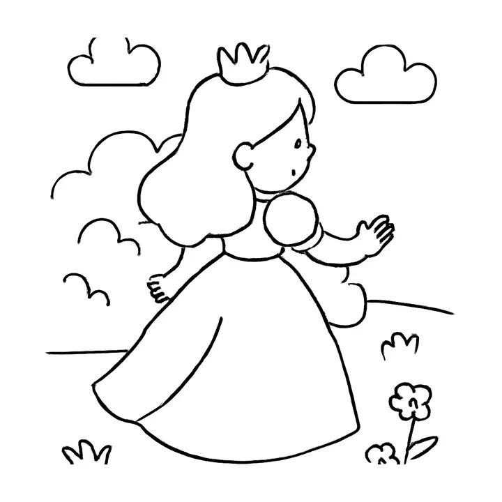 Coloriage princesse féerique à imprimer gratuitement