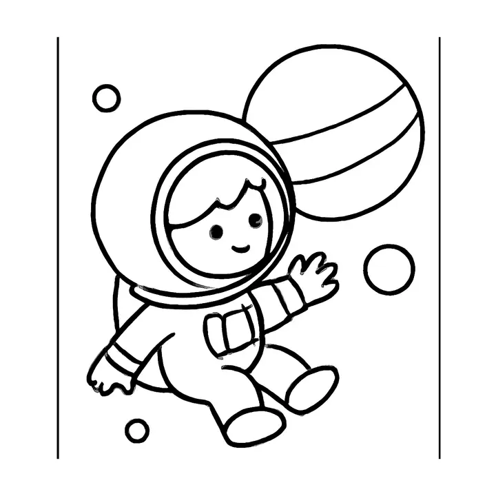 Coloriage planètes et étoiles à imprimer pour les petits
