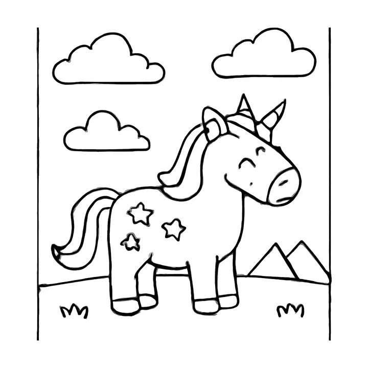 Coloriage licorne féerique gratuit pour petits artistes