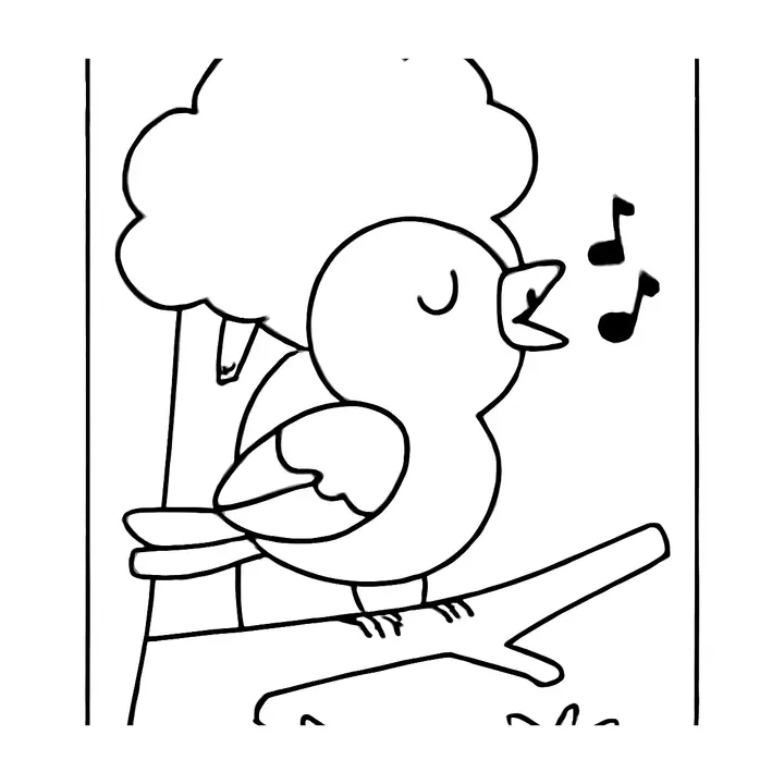 Coloriage oiseaux joyeux à imprimer pour les petits artistes