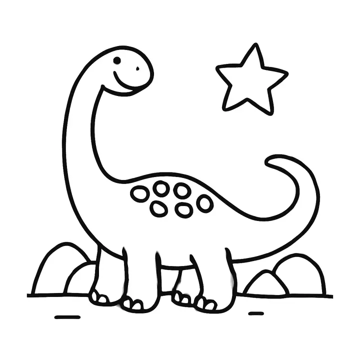 Coloriage dinosaure amusant à imprimer pour les petits