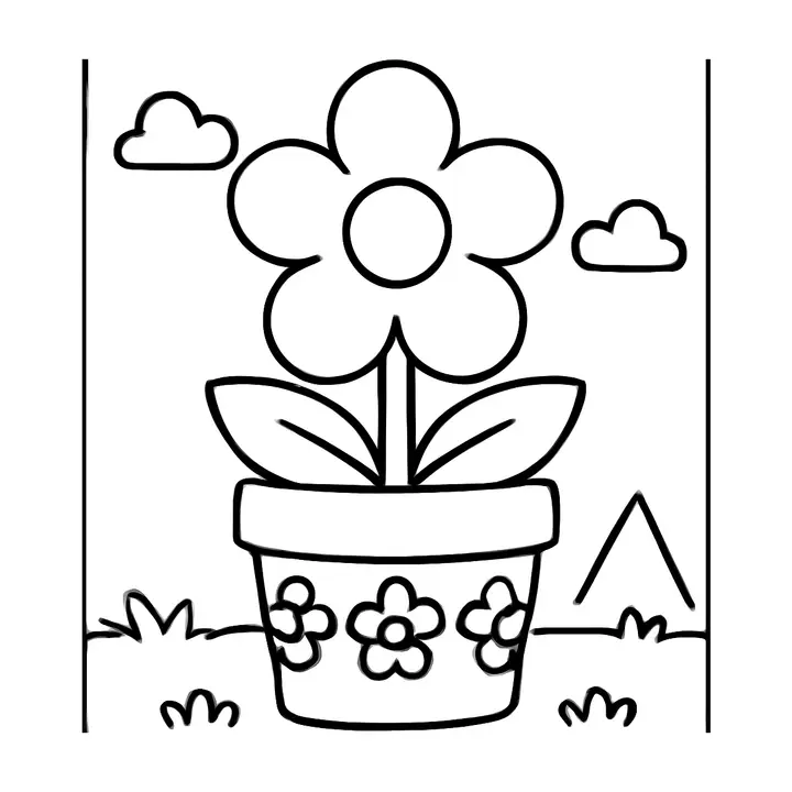 Coloriage fleurs joyeuses à imprimer pour les petits