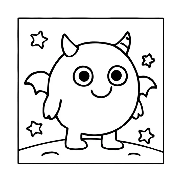 Coloriage de monstres gentils gratuit pour les petits…