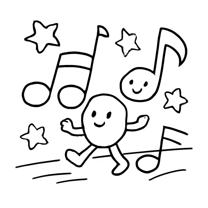Coloriage symphonique à imprimer pour petits musiciens