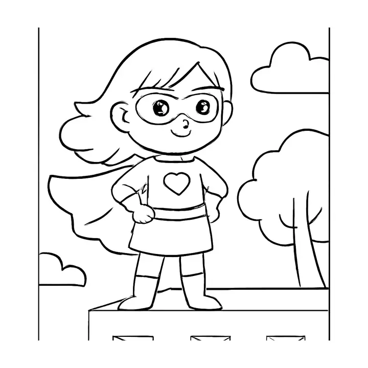 Coloriage super-héros gratuit pour enfant aventurier