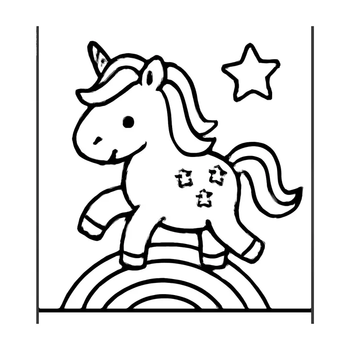 Coloriage licorne joyeuse à imprimer pour les petits