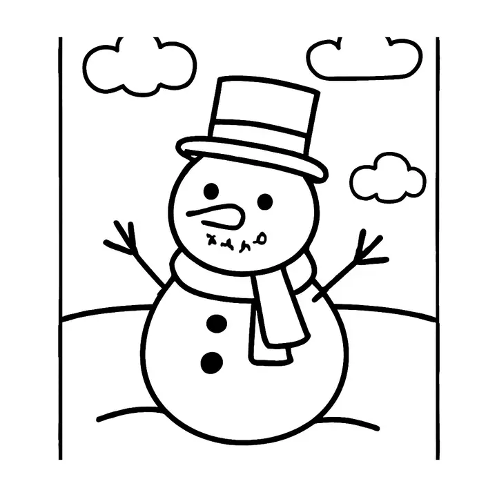 Coloriage neige amusant à imprimer pour les petits artistes