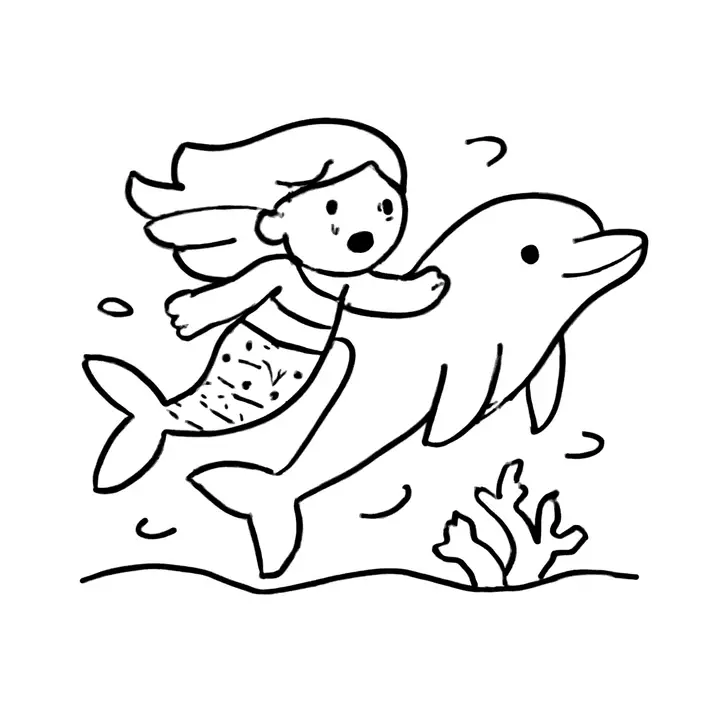 Coloriage Sirènes à imprimer